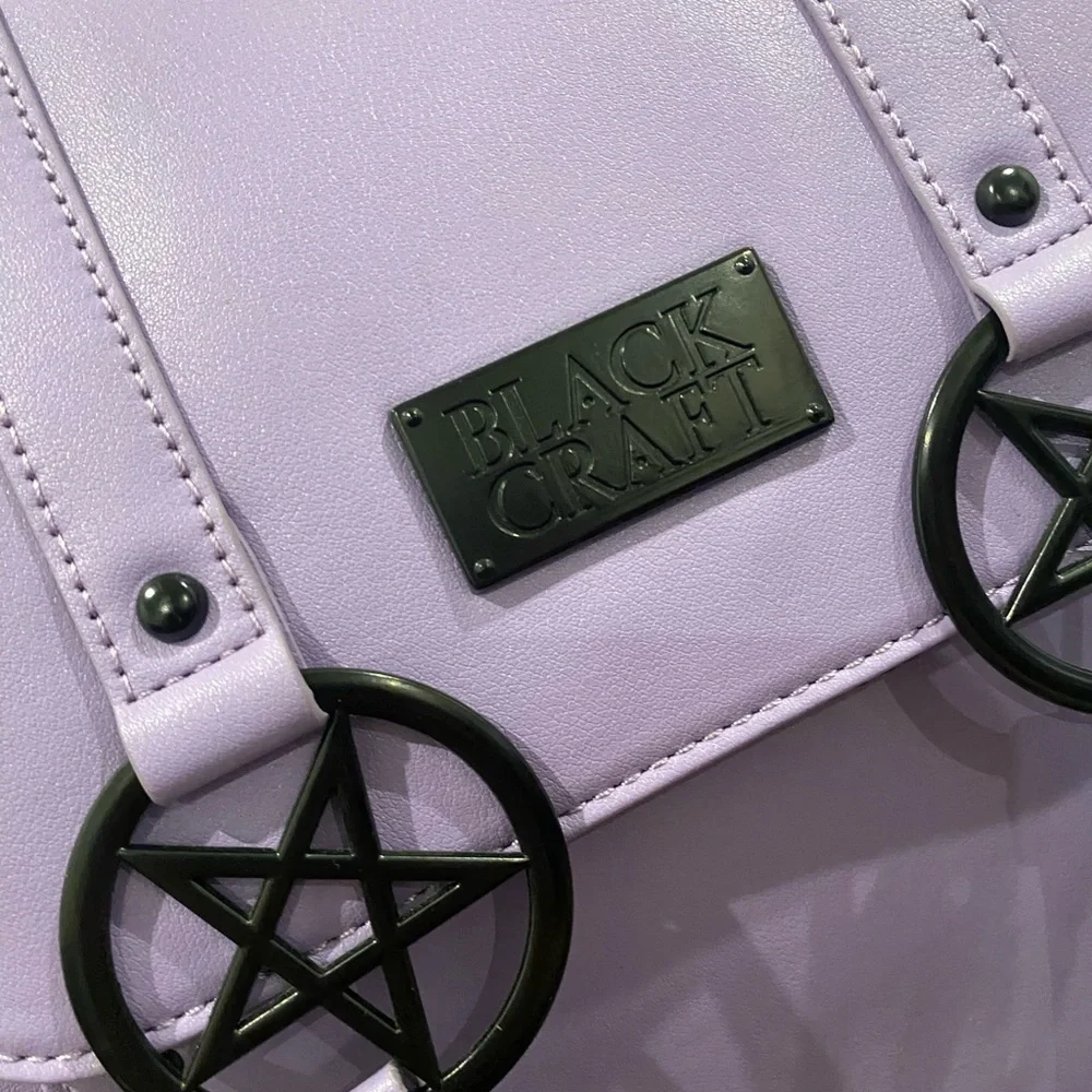 Blackcraft Cult 💜 Lavender 💜 Messenger Backpack with Pentagram Details 🦇 - Picture 2 of 10